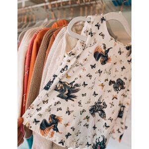 3T • Unicorns and Flowers Button Back Dress Sleeveless Dress Top